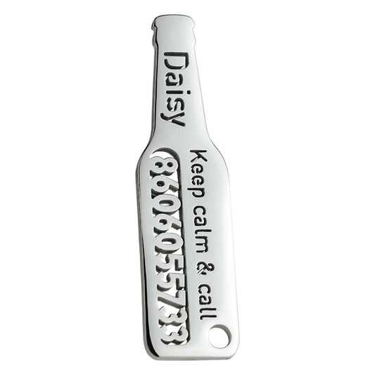 beer bottle shape hollow tag